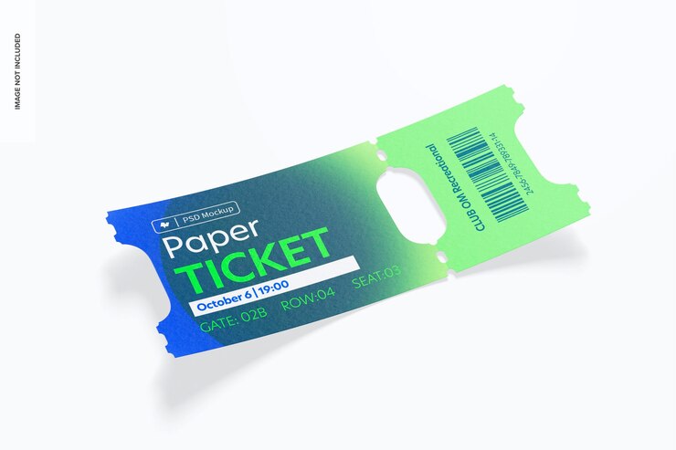 PSD maqueta de ticket de papel