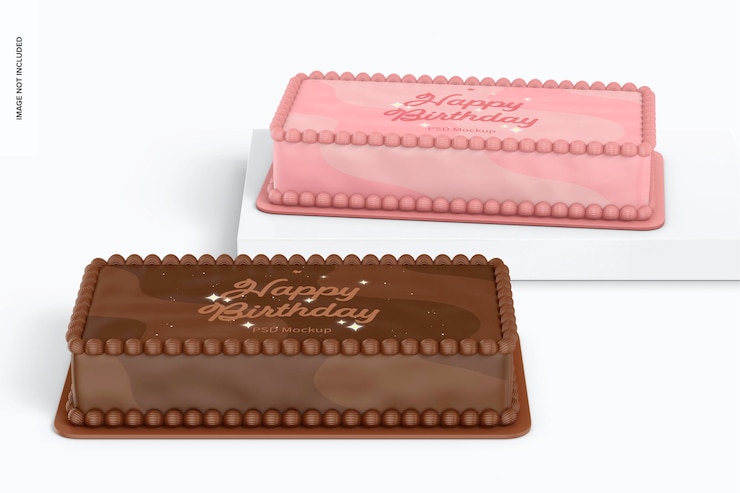 PSD maqueta de tortas rectangulares