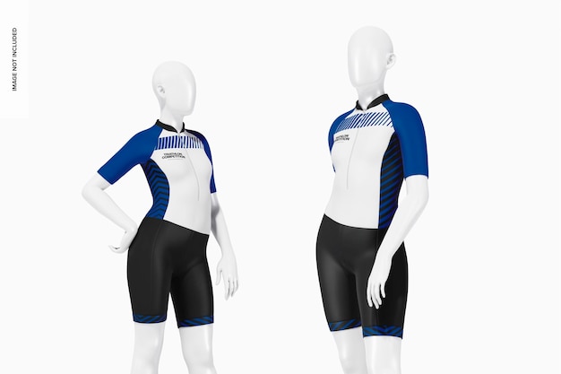 Maqueta de trajes de triatlón para mujeres