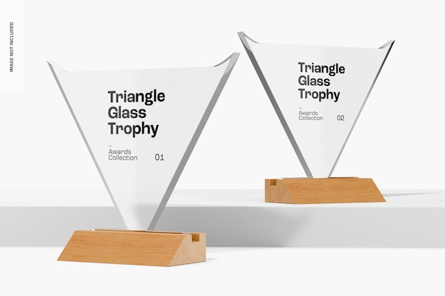 Maqueta de trofeos de vidrio triangular