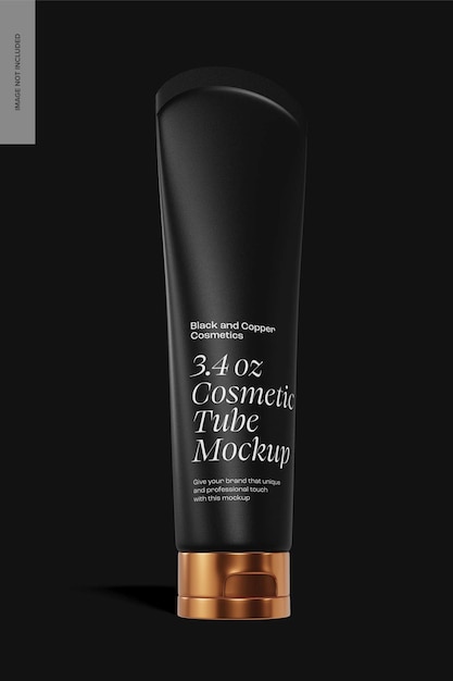 Maqueta de tubo cosmético de 3.4 oz, vista izquierda