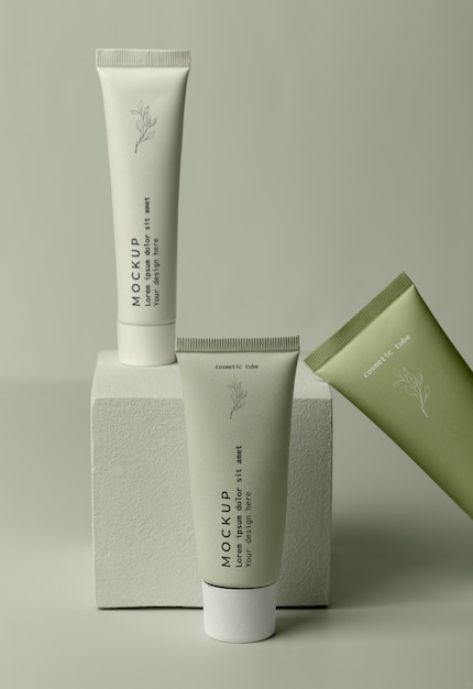 Maqueta de tubo cosmético para el cuidado de la piel