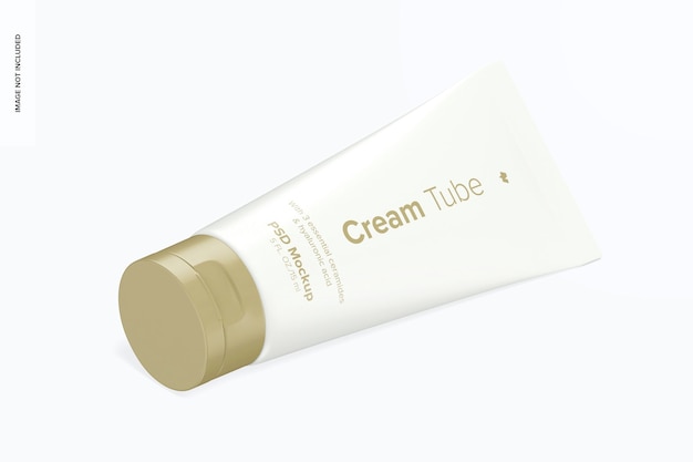 Maqueta de tubo de crema de 0.5 oz, vista isométrica derecha