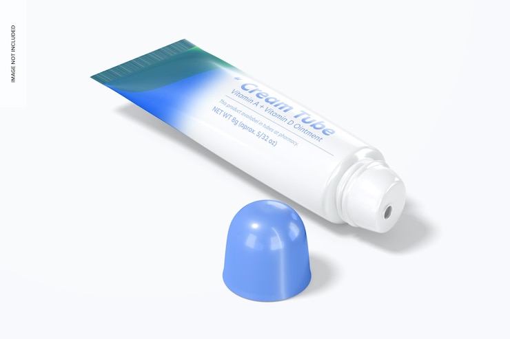 PSD maqueta de tubo de crema de 8g