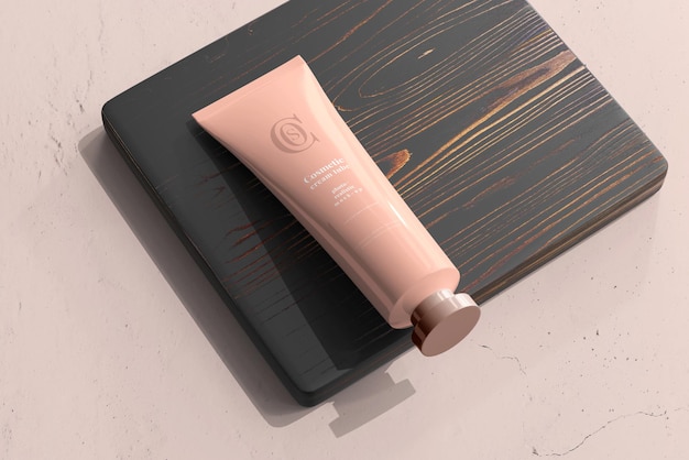 Maqueta de tubo de crema cosmética