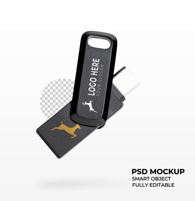 PSD maqueta de unidad flash usb