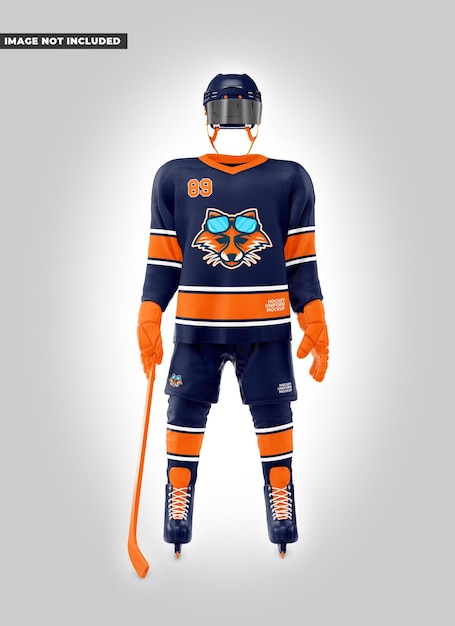 PSD maqueta de uniforme de hockey - vista frontal