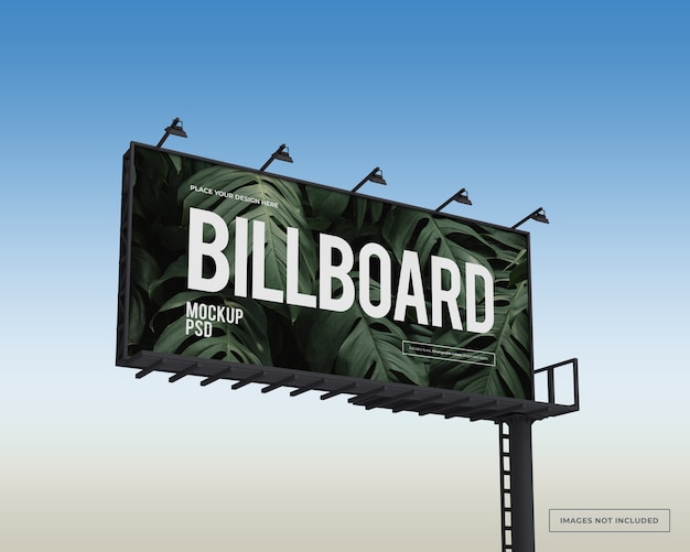 Maqueta de valla publicitaria rectangular