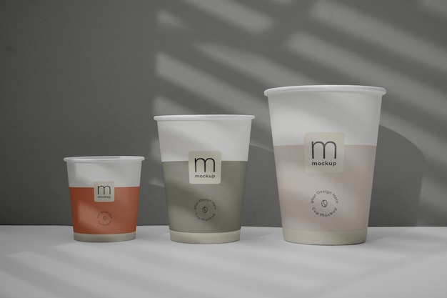 Maqueta de vaso desechable de un solo uso