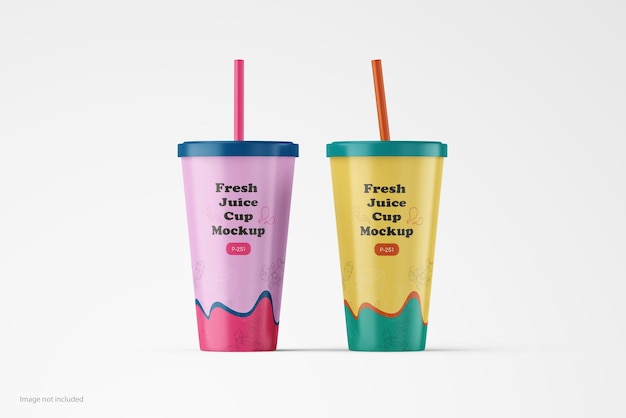 PSD maqueta de vaso personalizable con acabado mate premium para vaso de plástico de marca corporativa