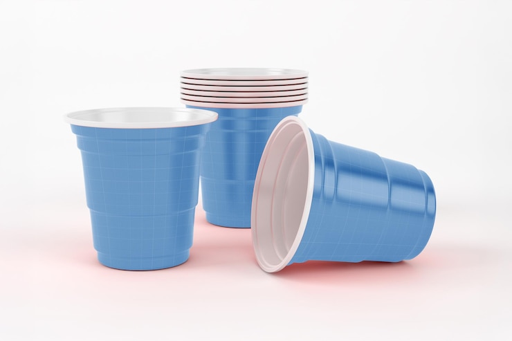 PSD maqueta de vaso de plástico