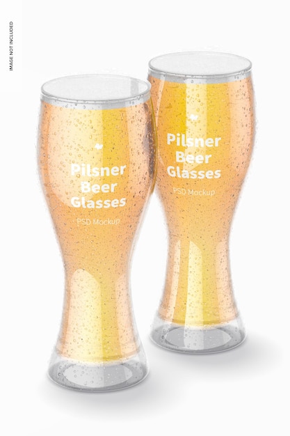 Maqueta de vasos de cerveza Pilsner