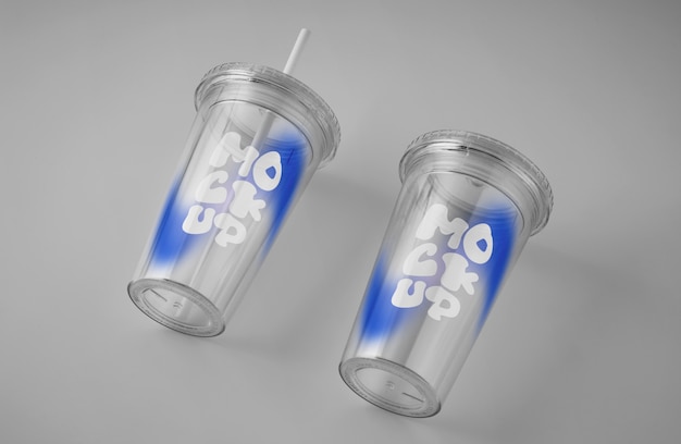 PSD maqueta de vidrio de vaso transparente