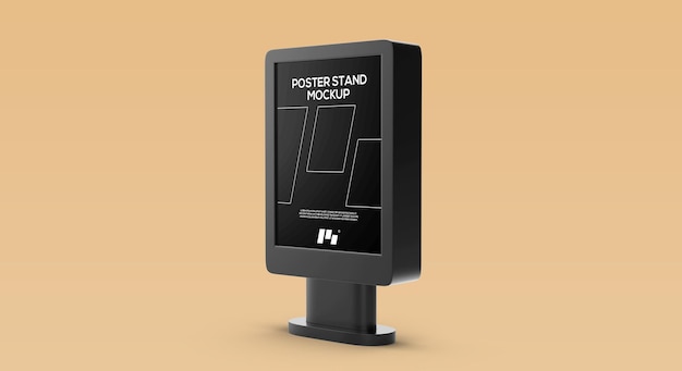 Maqueta de vista en perspectiva de soporte de póster PSD