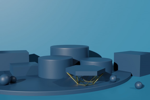 Maqueta de visualización de escenario de representación 3D para creador de escena