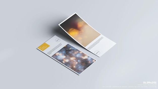 Maqueta de volante de una sola página en formato DL en Bright Sunny Scene para Branding Showcase