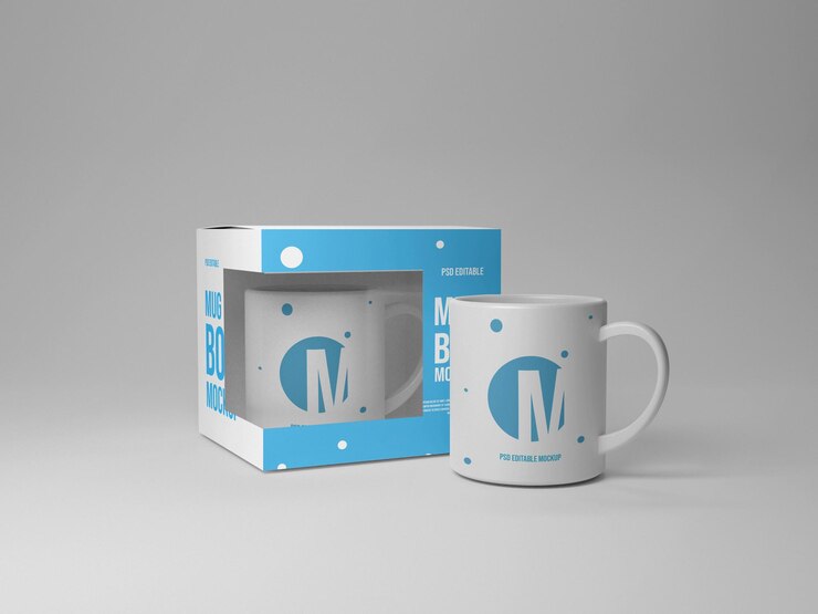 Maquetas de caja de taza