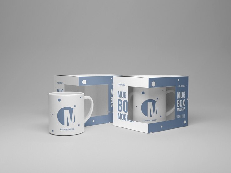 Maquetas de caja de taza