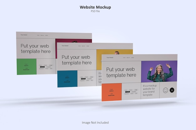 PSD maquete 3d do modelo da web