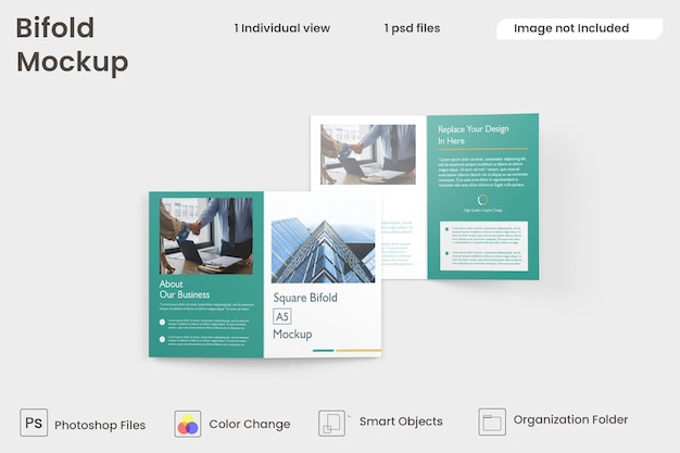 Maquete bifold a5 premium psd