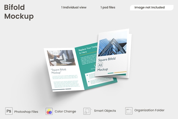 Maquete bifold A5 Premium Psd