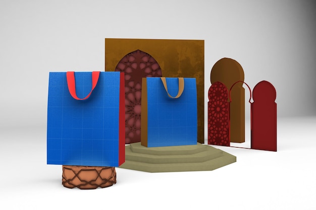 Maquete com design de bolsa árabe