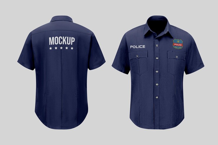 PSD maquete da camisa da polícia