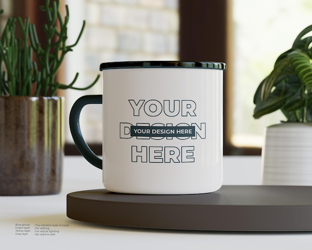 Maquete da caneca do acampamento