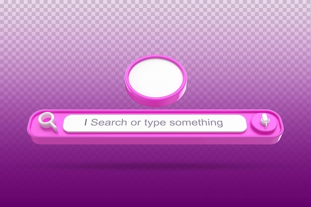 PSD maquete da interface do site da barra de pesquisa 3d