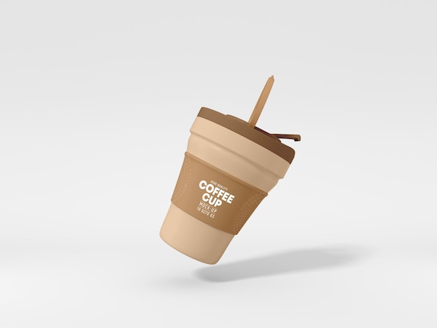 Maquete da marca do copo de café de plástico