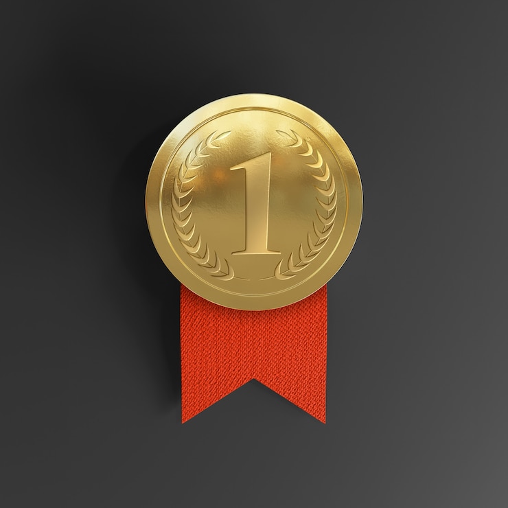 PSD maquete da medalha de ouro do prêmio de primeiro lugar