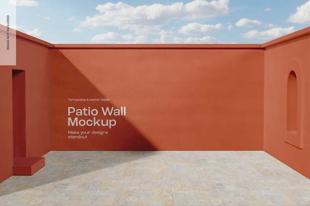Maquete da parede do pátio, vista frontal