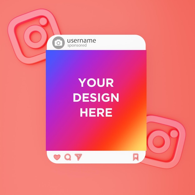 Maquete da postagem do Instagram nas redes sociais