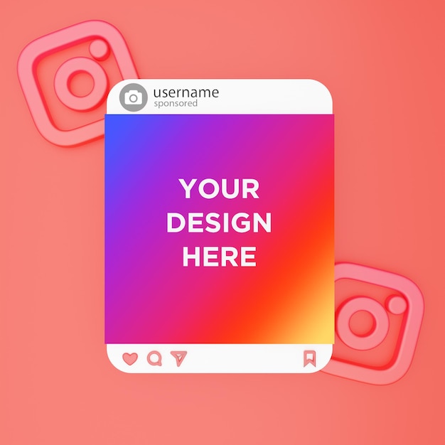 PSD maquete da postagem do instagram nas redes sociais