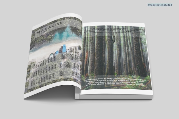 Maquete da revista A4 aberta