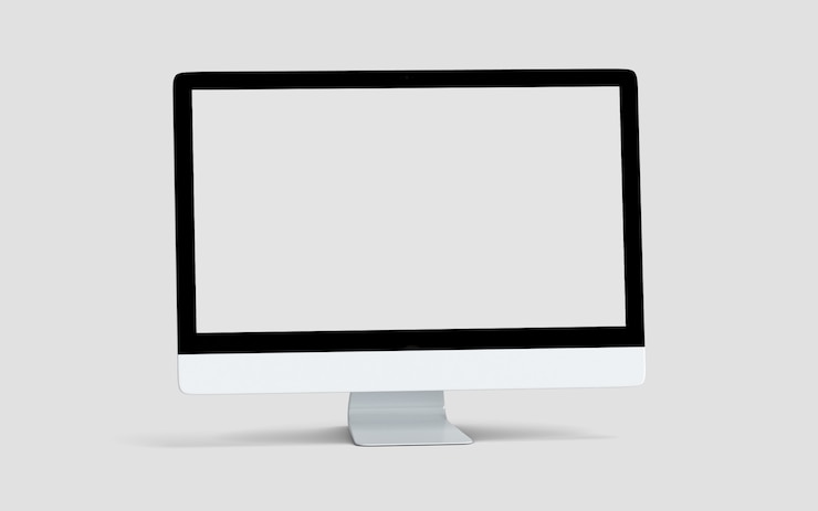 PSD maquete da tela do monitor do computador