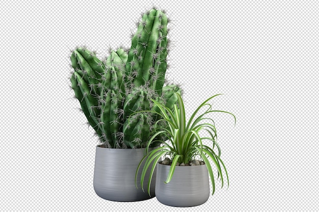 Maquete de 3d renderizados plantas em vaso