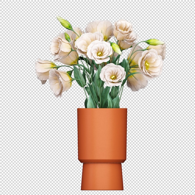Maquete de 3d renderizados plantas em vaso