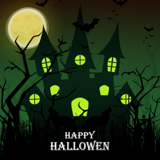 Maquete de abóboras PSD de Halloween em fundo escuro