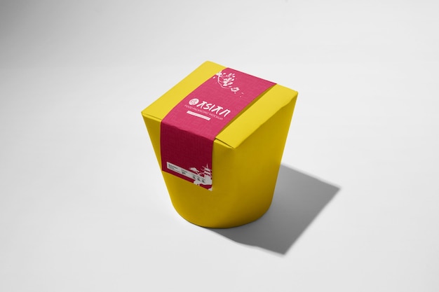 PSD maquete de adesivo de segurança em uma caixa