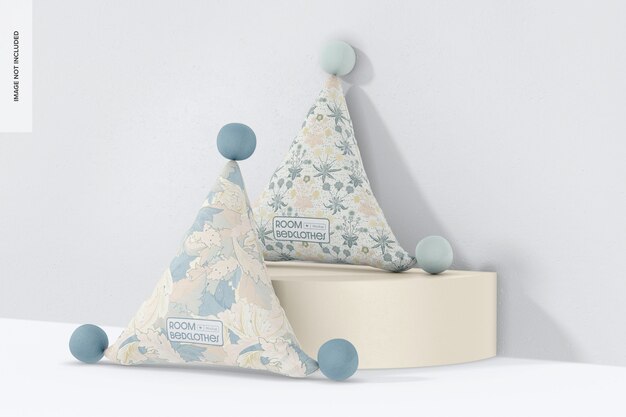 Maquete de almofadas triangulares