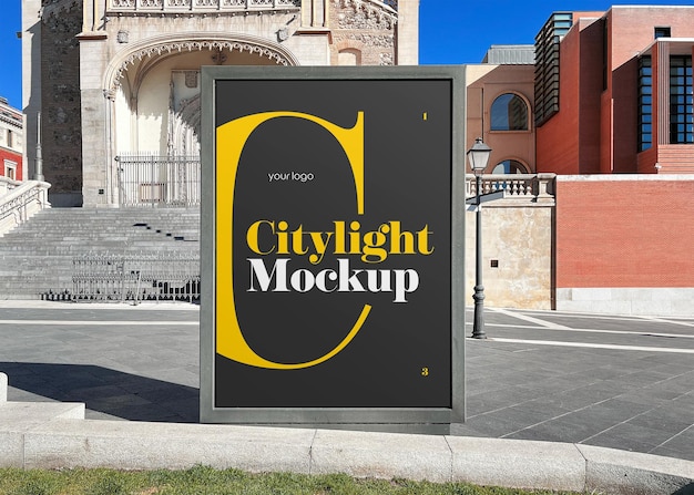 Maquete de anúncio ao ar livre citylight