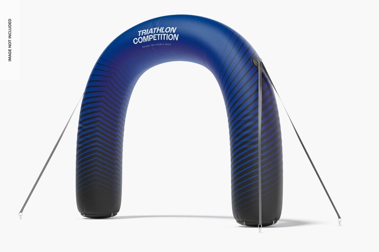 PSD maquete de arco inflável redondo, vista direita