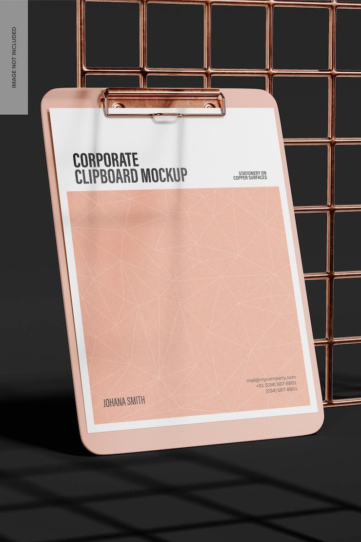PSD maquete de área de transferência corporativa, inclinada
