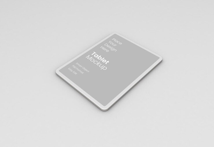 Maquete de argila para tablet renderização 3D realista