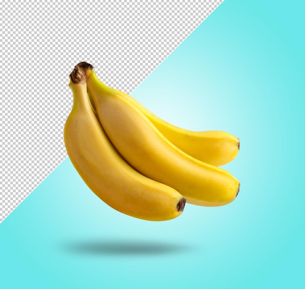 PSD maquete de banana levita com fundo editável
