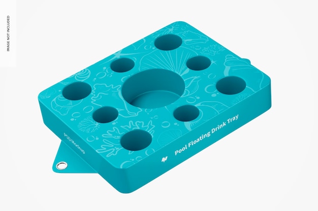 Maquete de bandeja de bebidas flutuante para piscina, vista superior