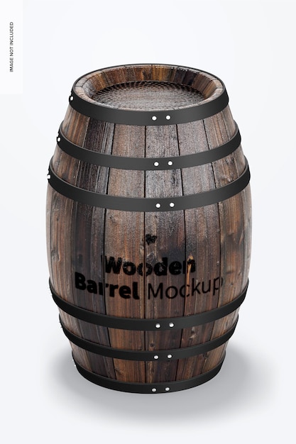 Maquete de barril de madeira