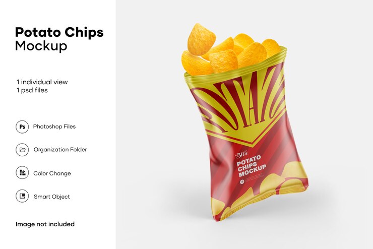 PSD maquete de batatas fritas