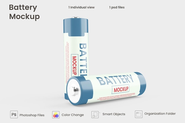 Maquete de bateria celular em renderização 3d para design de produto